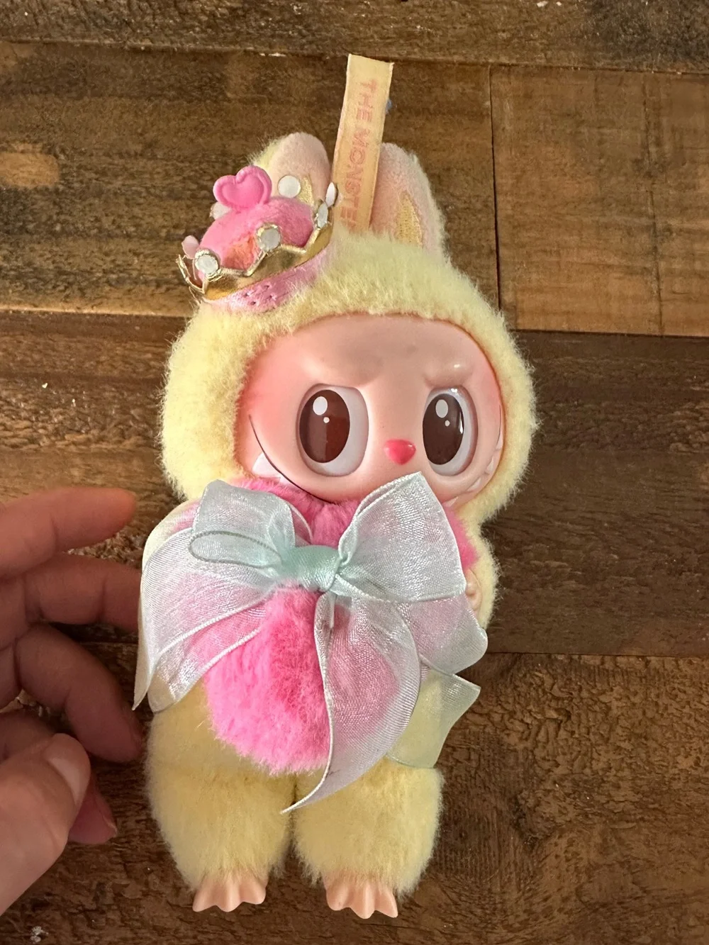 Labubu pop mart Plush Doll with Pink Bow - Kids Accessories